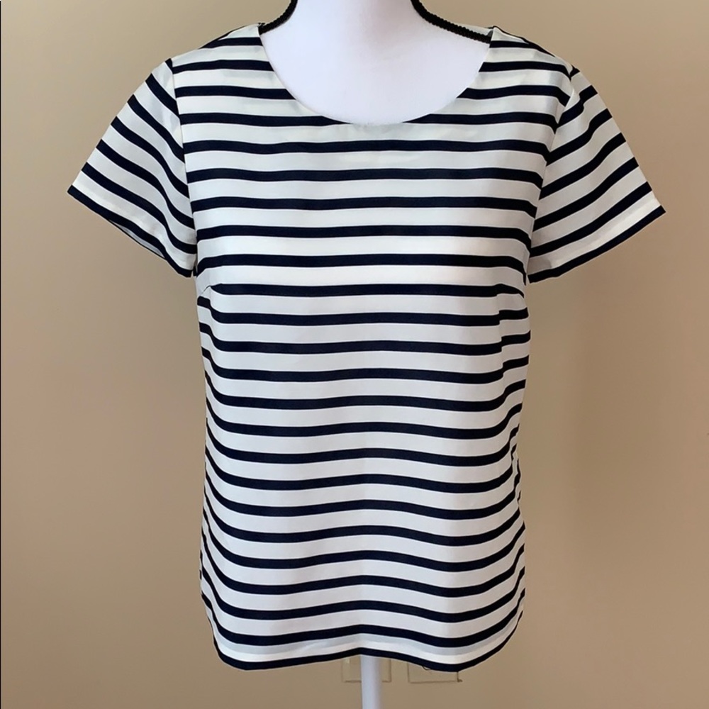 J. Crew Navy/White Striped Blouse Size XS